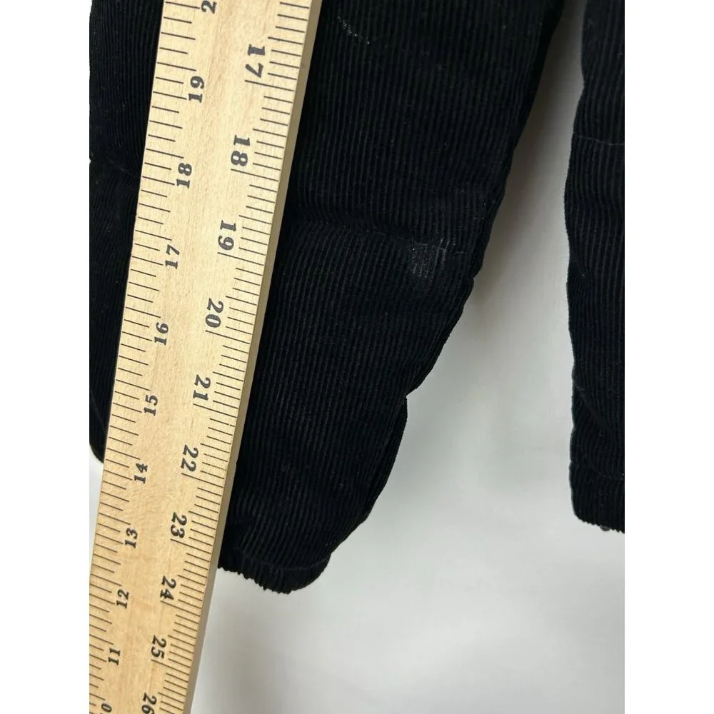 Levi Strauss Women's Size Medium Black Corduroy Puffer Coat Full Zip Lined - Picture 5 of 15